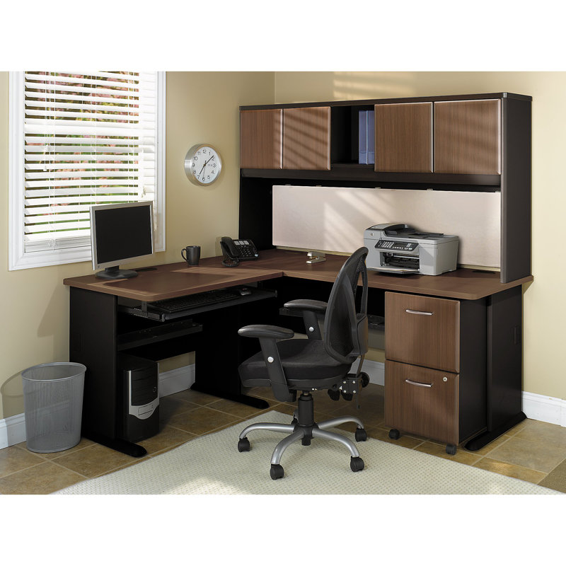 Adjustable Black Metal and Wood Keyboard Shelf with Drawer