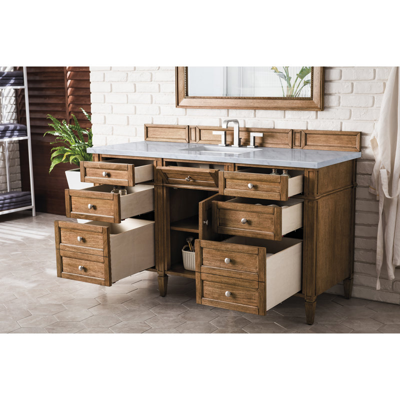 Meuble-lavabo simple 60 po Dussault, Perle jasmin éternelle, Noir onyx, 8 po