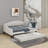 Full Size Upholstered Tufted Daybed With Trundle