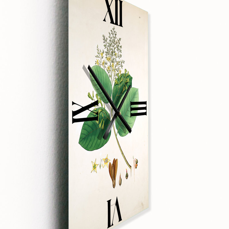 Horloge murale rétro Vintage Botanicals III, Grand