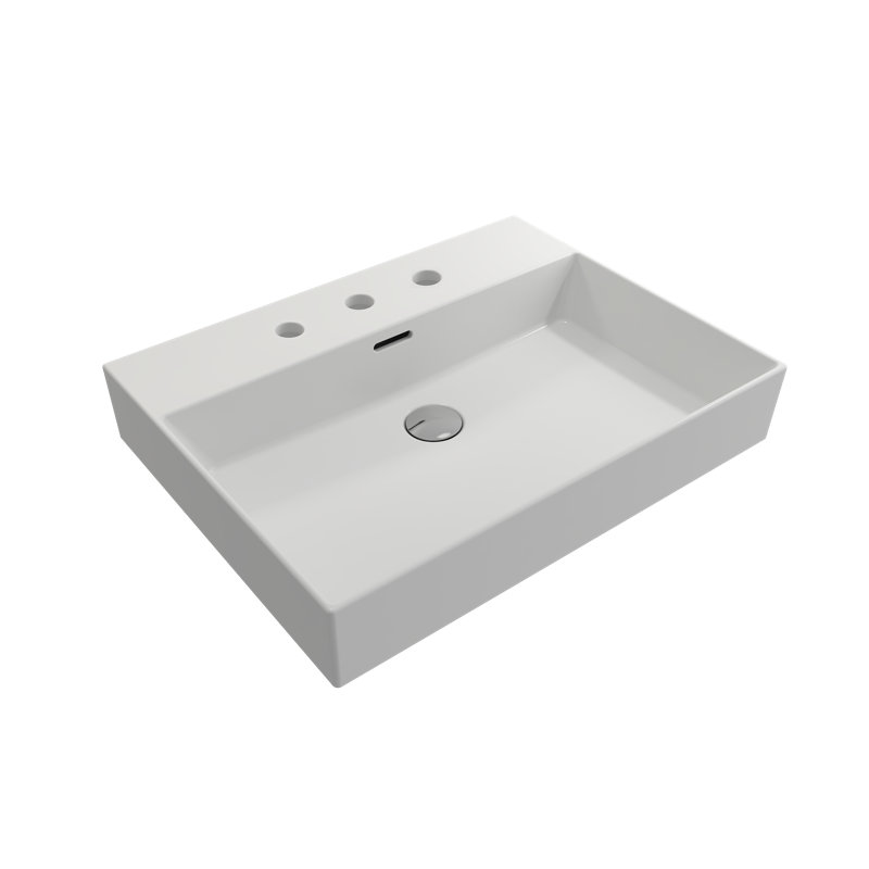 Milano 23.82'' L Bathroom Sink, Matte White, Single-Hole