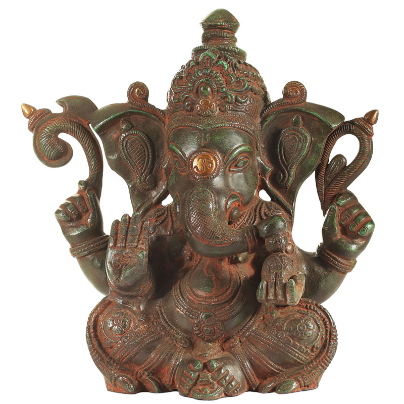 Figurine en laiton à quatre bras assis Ganesha