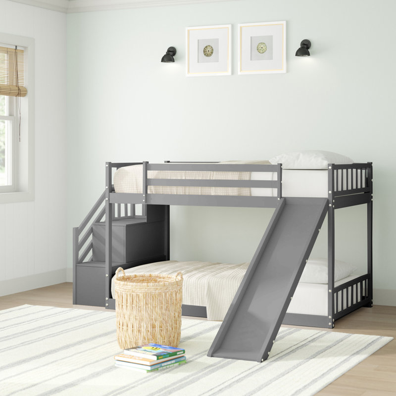 Ventura Kids Twin Over Twin Bunk Bed, Gray