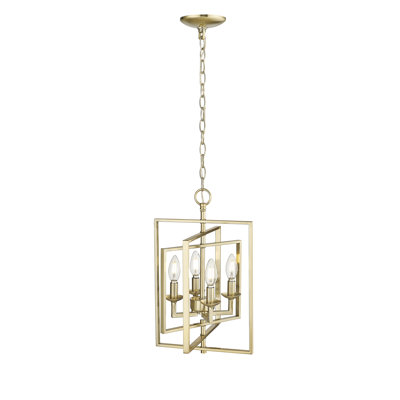 Luminaire suspendu moderne en or 4 lumières Ryburn