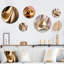 Ensemble de 5 décorations murales subtiles sophistiquées roses et dorées I