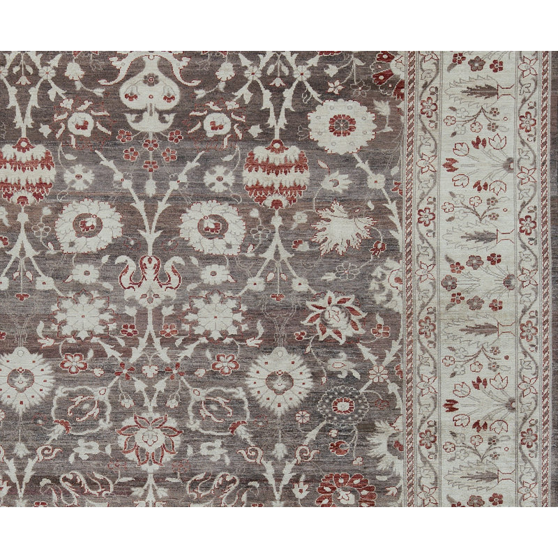 Tapis brun de haute qualité noué à la main