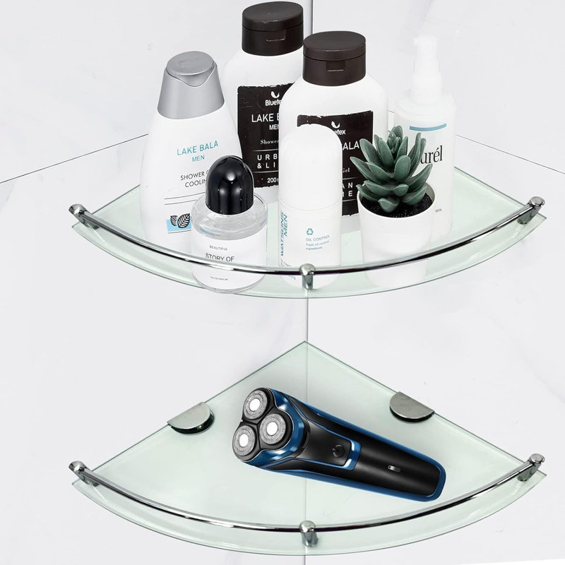 Glass Drill / Screw Bathroom Shelves