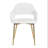 Velvet Dining Chairs Set of 2, Upholstered Kitchen Chairs with Arms & Hollow Back, Modern Accent Chair with Gold Metal Legs, Mid Century Side Chair with Soft Padded Seat for Dining Room Living Room Bedroom Vanity Chair-1309115526