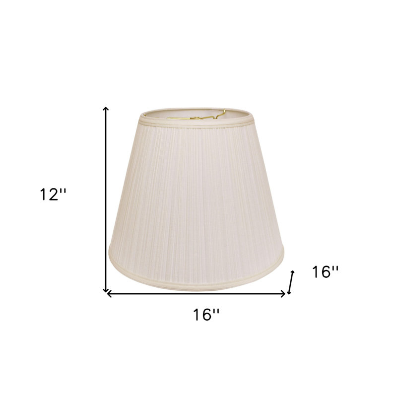 Empire Deep Slanted Broadcloth Lampshade, 12" H x 16" W x 16" D, White