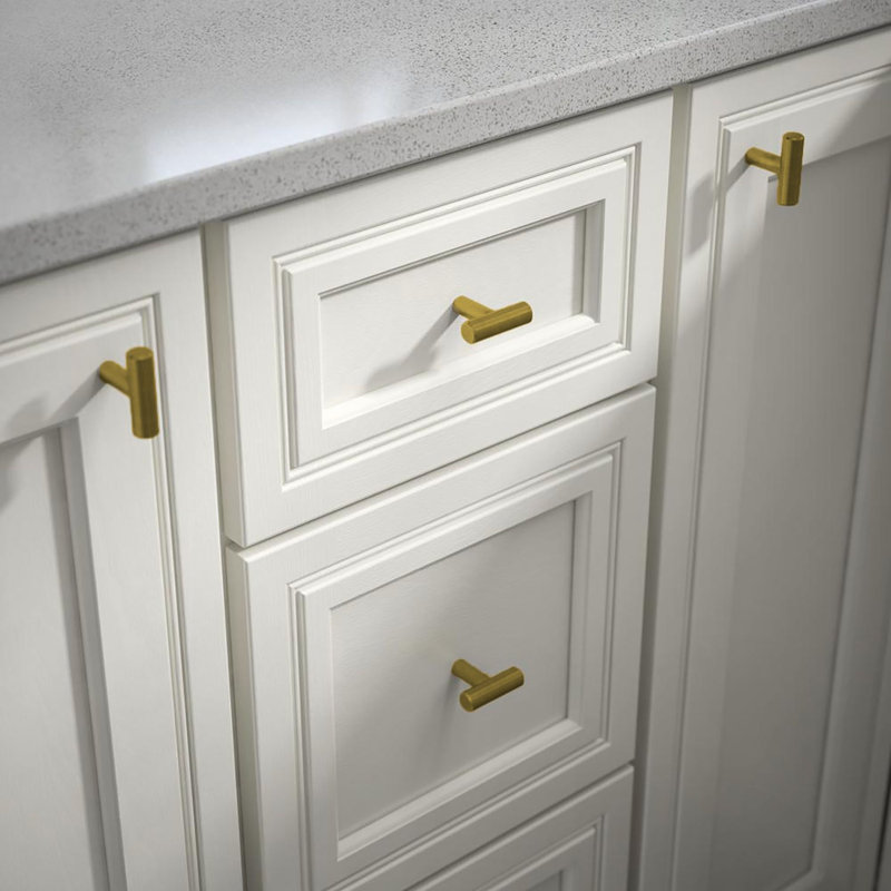 2" Round Bar Knob Multipack, Satin Brass Gold