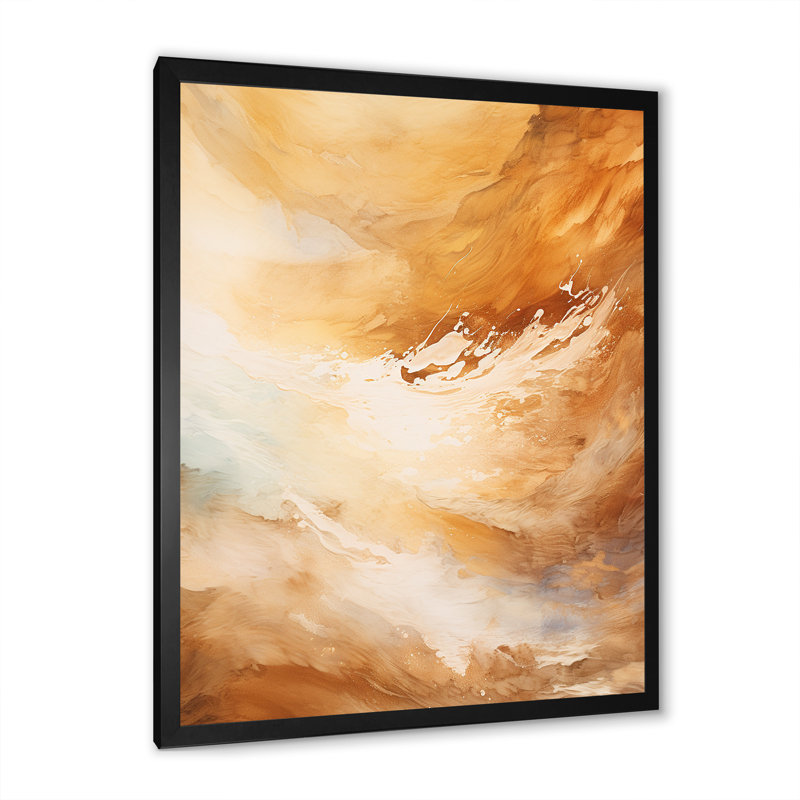 «Beige Sandy Clouds Horizon I», reproduction sur toile, Cadre simple noir, H 20 po x l 12 po x P 1 po
