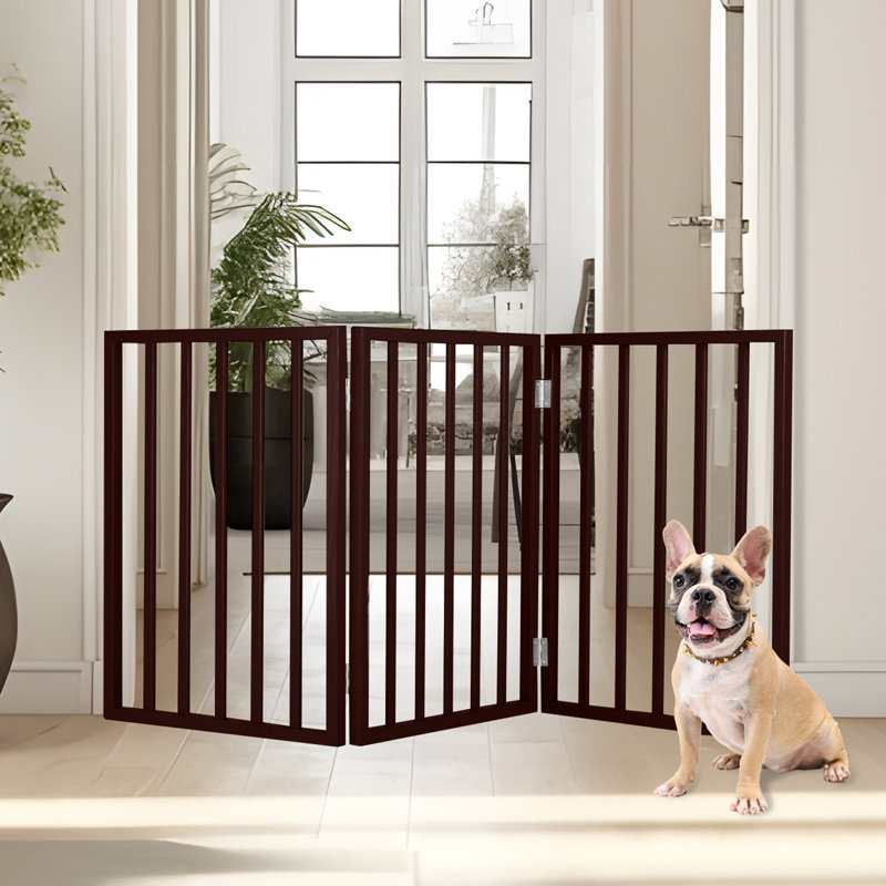 Barrière de sécurité PETMAKER pour animaux de compagnie, 3 panneaux pliables, pour escaliers ou portes, 137 x 81 cm, autoportante, pour chiens et chats, extensible et portable.