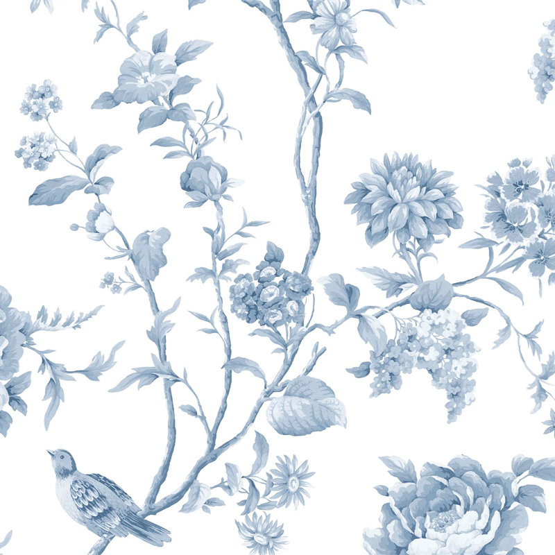 Papier peint bleu porcelaine Martha Stewart, Blue