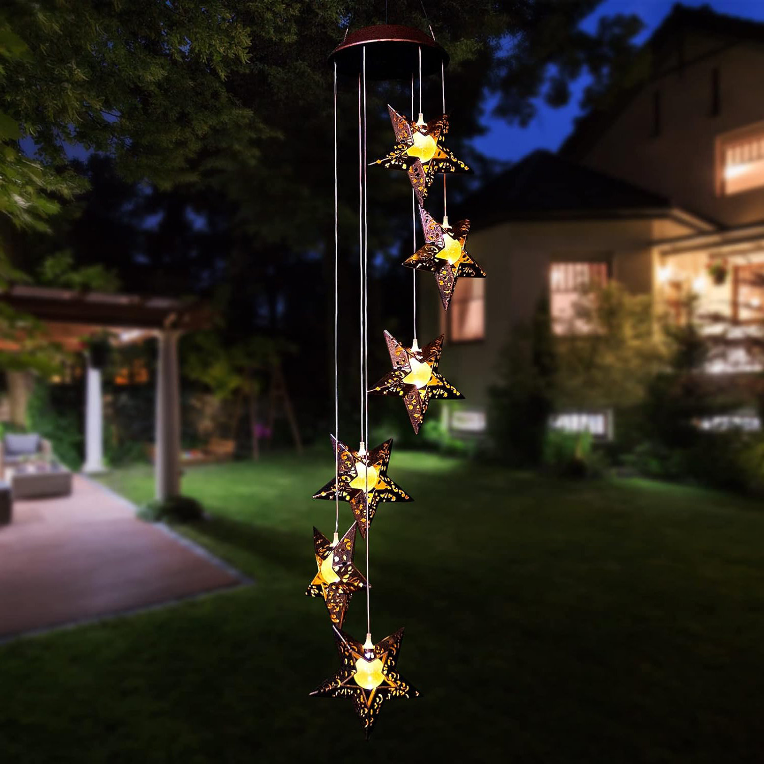 Solar Wind Chimes For Outside, Color Changing Curacao