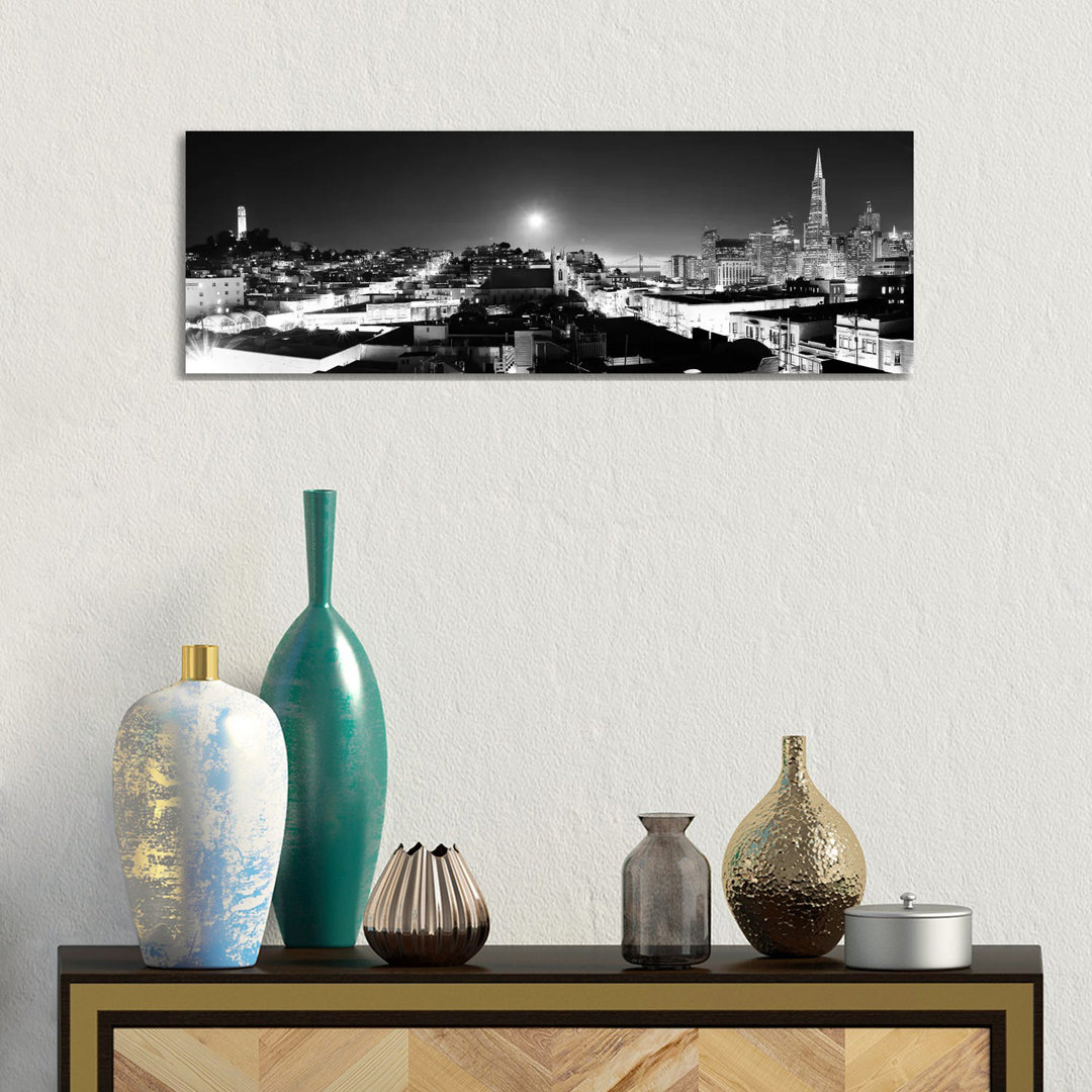 San Francisco Skyline Cityscape - Wrapped Canvas Panoramic Print