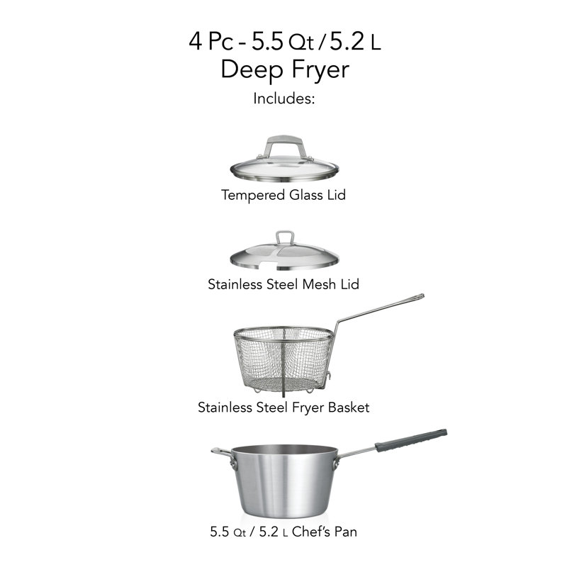 Verre à vapeur professionnel de 5,5 pintes Friteuse multi-marmites