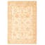 Tapis décoratif en laine noué à la main de conception unique noué à la main New Age 3 pi 11 po x 5 pi 8 po Ivoire/orange/brun