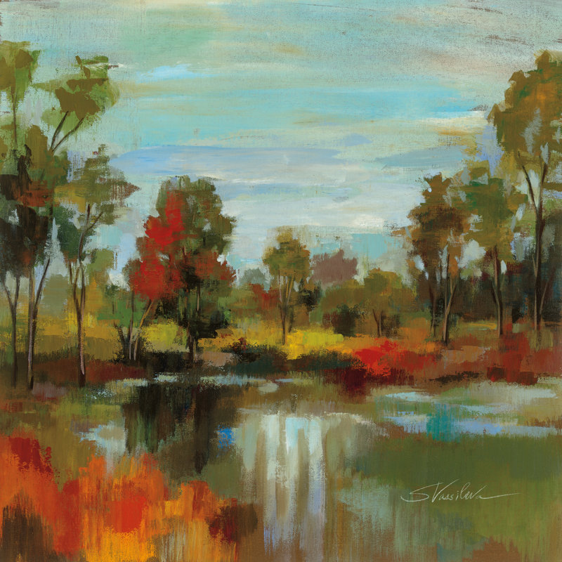 Hidden Pond Hues I by Silvia Vassileva - Wrapped Canvas Painting, 51cm H x 51cm W