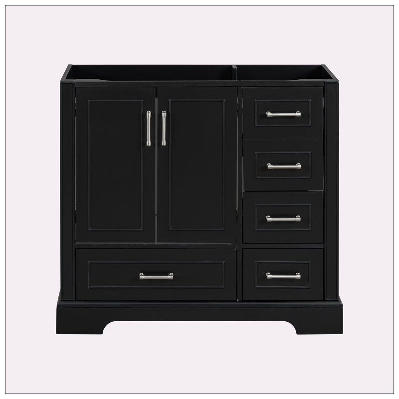 Meuble-lavabo traditionnel noir 36 po (lavabo non inclus)