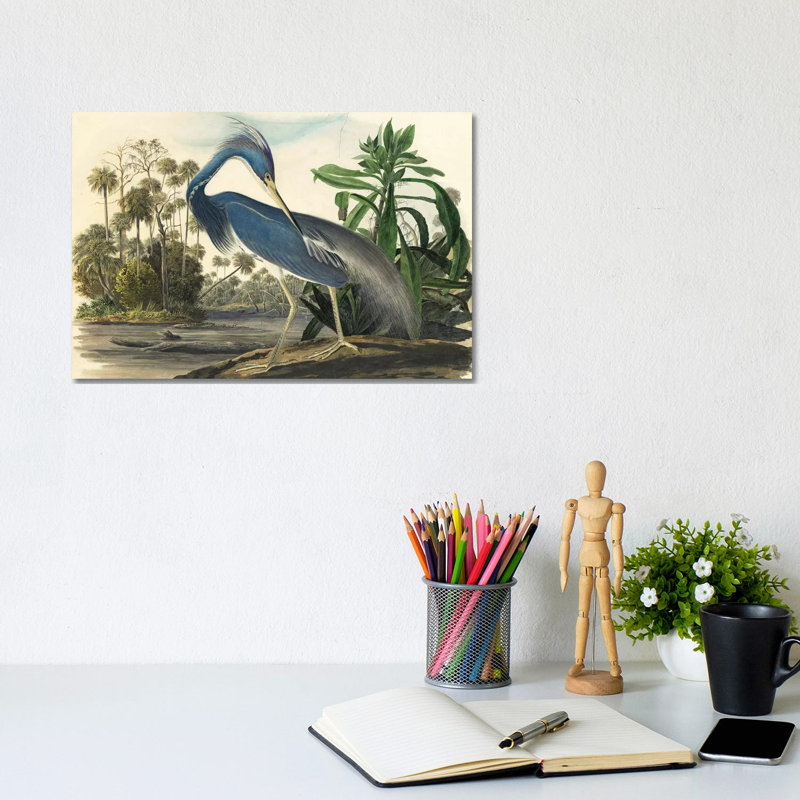 Blue Heron 1 Piece Wrapped Canvas Painting, 20.32 cm H x 30.48 cm W