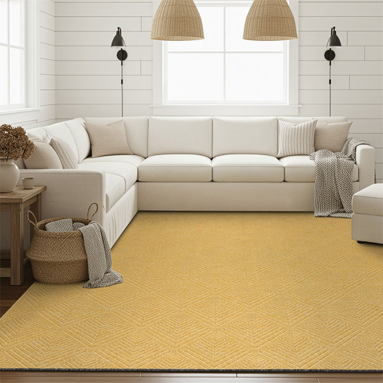Breneisha Gold Machine Washable Non-Skid Rug