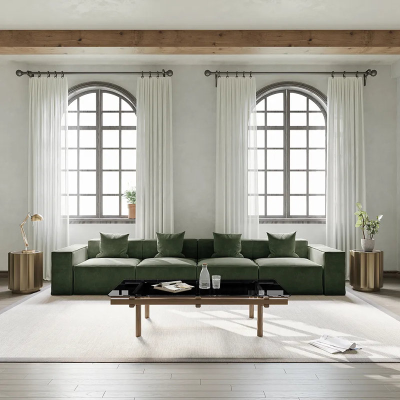 Canapé modulaire surdimensionné Barrett, Vert, 4, H 30,2 po x l 147,63 po x P 37,8 po
