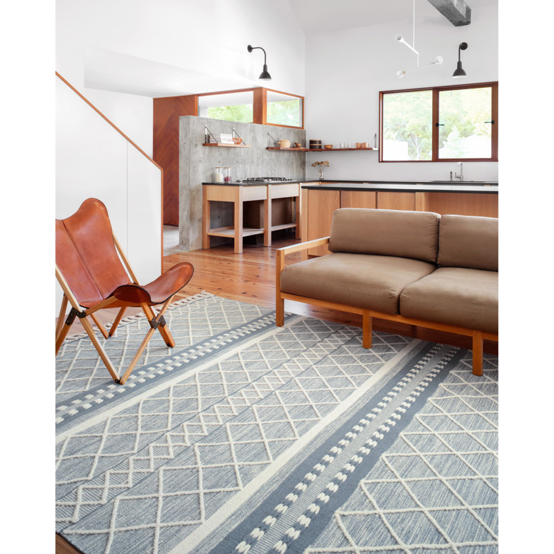 Isidore Wool Geometric Indoor Rug, Square 1'6"