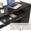 Bureau d'ordinateur rectangulaire avec tiroirs Hasib-1219965101