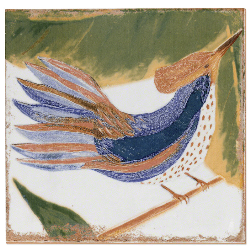 Angela Harris Dunmore 8x8 Polished Hand Painted Look Ceramic Tile