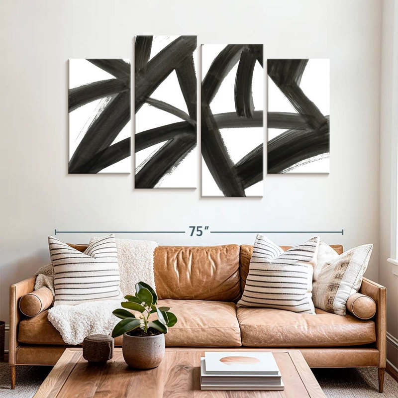 Avery Black Roads Abstract, 42" H x 68" W