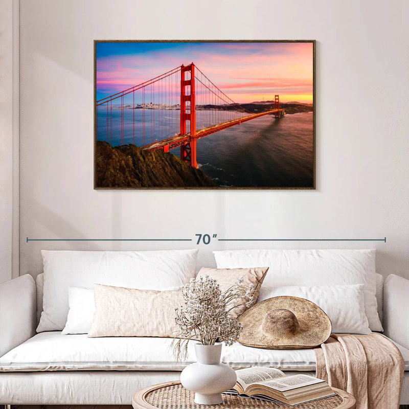 Golden Gate, Cadre flottant en noyer, 43 po x 29 po