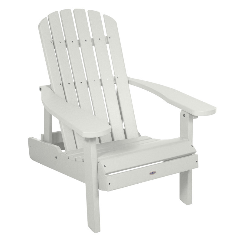 Middendorf Folding and Reclining Adirondack Chair, White
