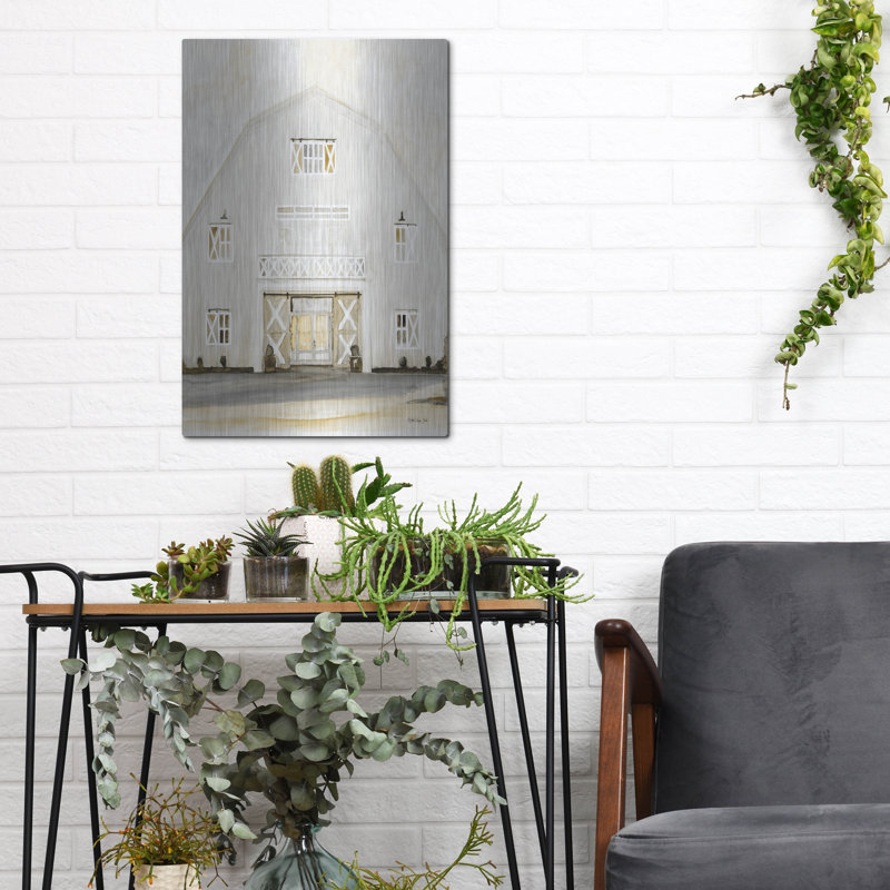 «Wedding Barn» par Stellar Design Studio, art mural en métal par Stellar Design Studio, H 16 po x l 12 po