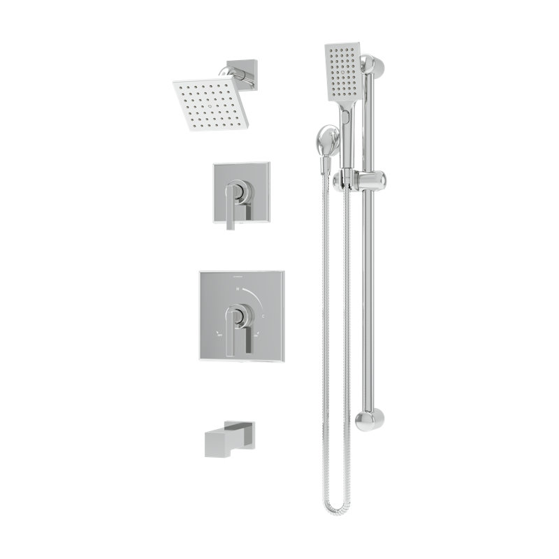 Duro HydroMersion Double Handle Tub and Shower System, Polished Chrome