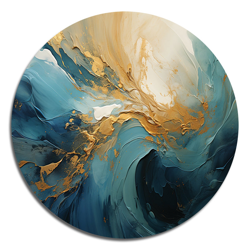 Taber - Art abstrait rond en métal, H 16 po x l 16 po