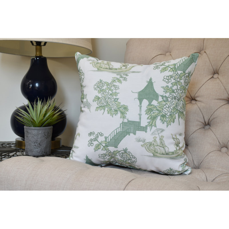 Palm Beach Square Pillow Cover & Insert, Green, 16" x 16"