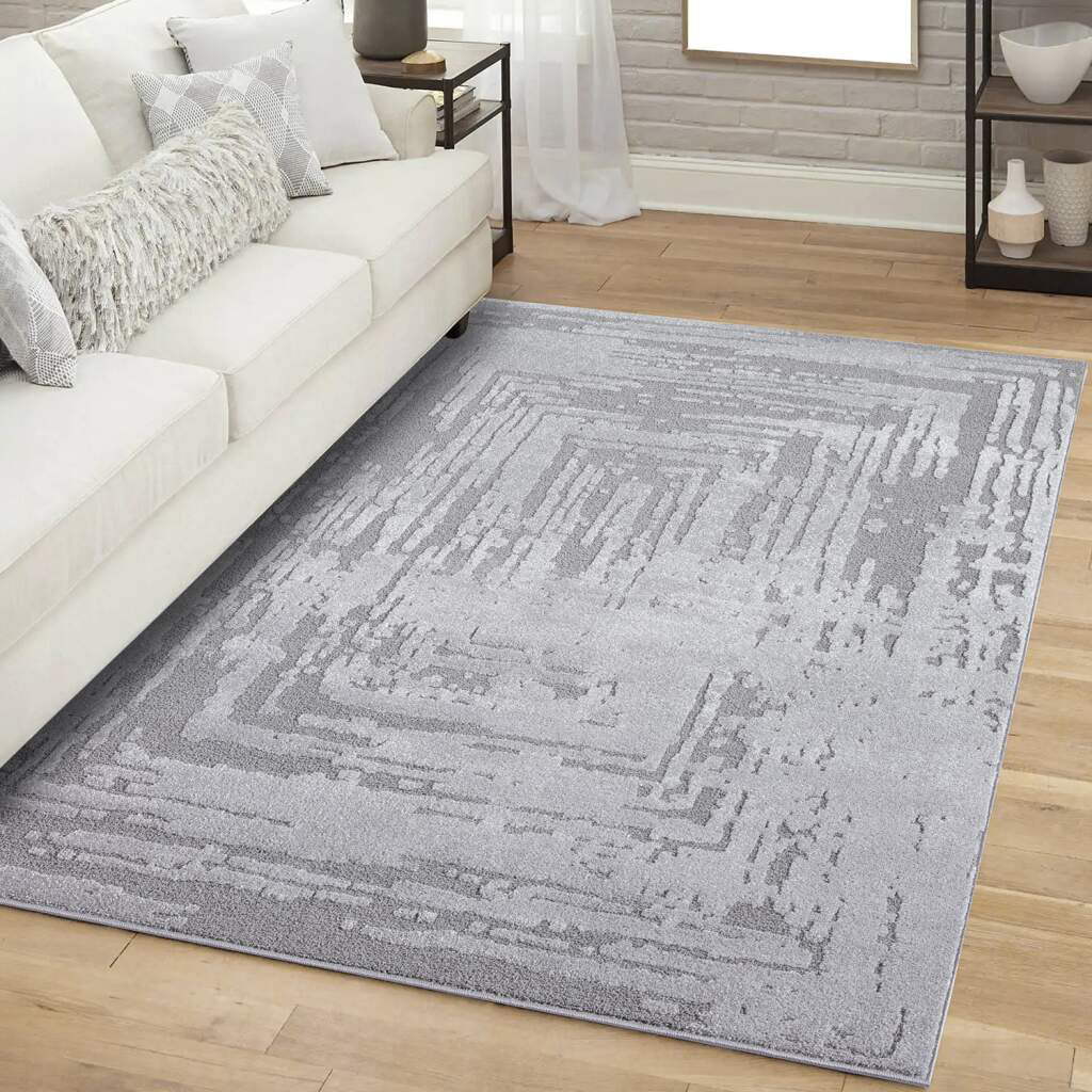 Teppich Flair 171 Kurzflor Wohnzimmer - Grau - Meliert, Modern - 3D-Effekt Yelverton