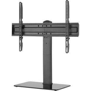 Universal Tabletop TV Stand For 37 - 70" LCD LED Smart Tvs, Swivel TV Stand– Supports Displays Up To 88 Lb, Height Adjustable Steel TV Mount Bracket, Glass Base W/ Rubber Feet By GABOR
