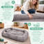 Panier pour chien extra large (190 cm) de taille humaine avec coussin moelleux, couverture, poche latérale et housse imperméable amovible et lavable.