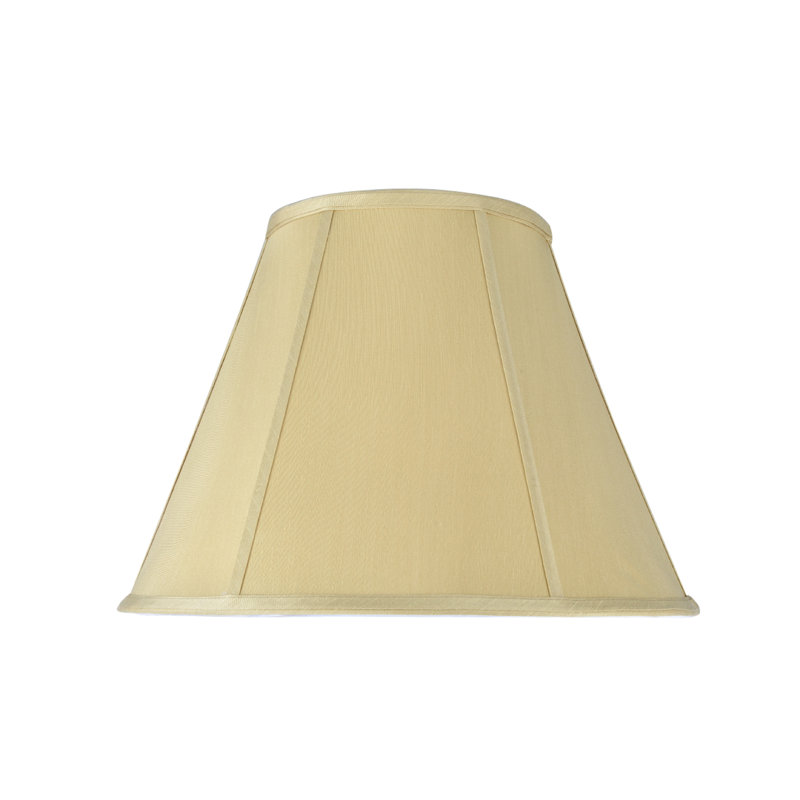 Abat-jour en satin de coton à cloche texturé (araignée) de couleur beige, H 12 po x l 16 po x P 16 po