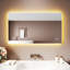 White Aluminium LED Bathroom Mirror, Frosted Edge, Anti-Fog, Touch White-Blue Dimming with Bluetooth-1656621225