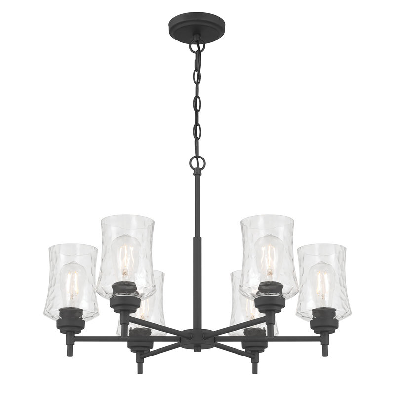 Lustre à 6 lumières de 25,5 po Clarvyn, Noir mat