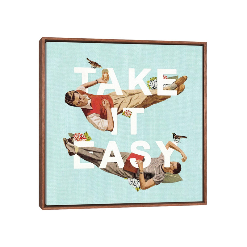Take It Easy by Heather Landis - Print on Canvas, Classic Brown Wood Framed, 45.72 cm H x 45.72 cm W