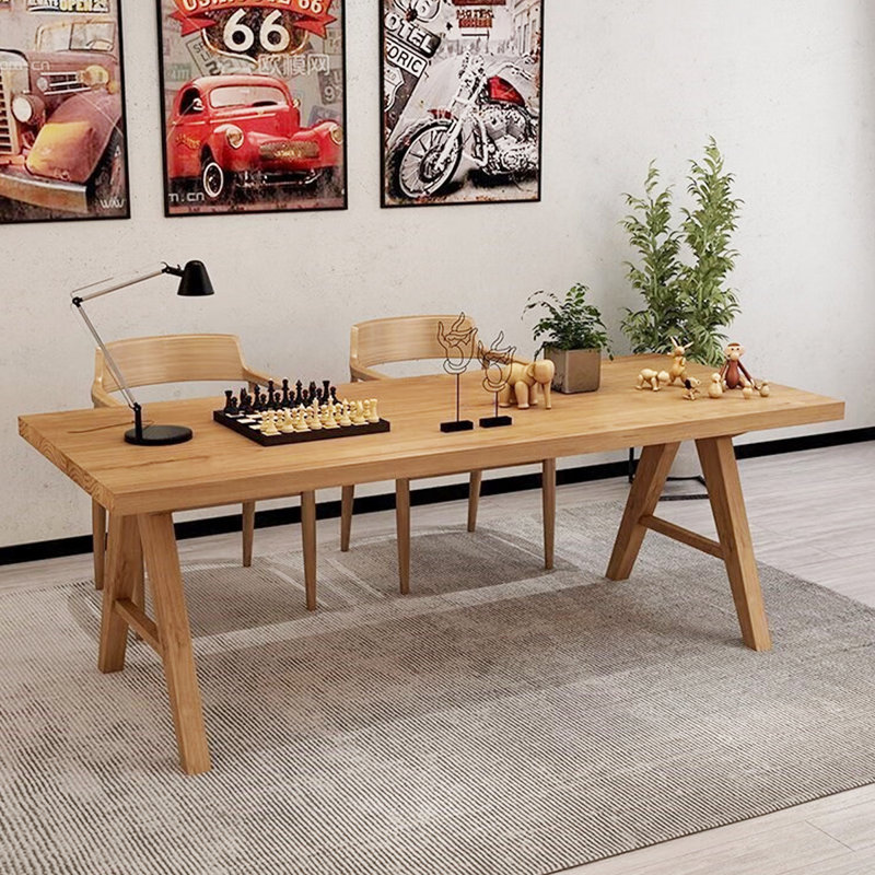 Nordic modern solid wood rectangular dining table, 29.53" H x 29.53" L x 62.99" W