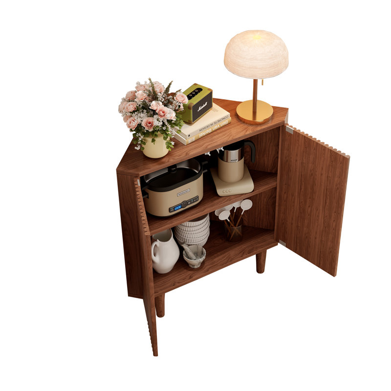 Modern 2 - Door Corner Accent Cabinet, Brown