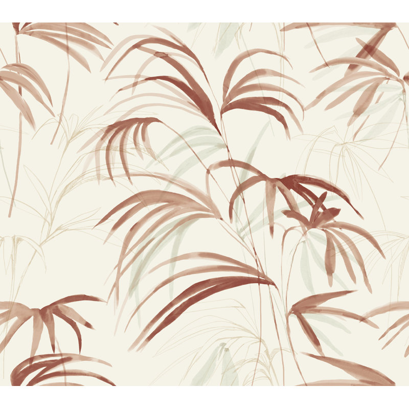 Papier peint Inky Warm Neutral Palms, Rouge