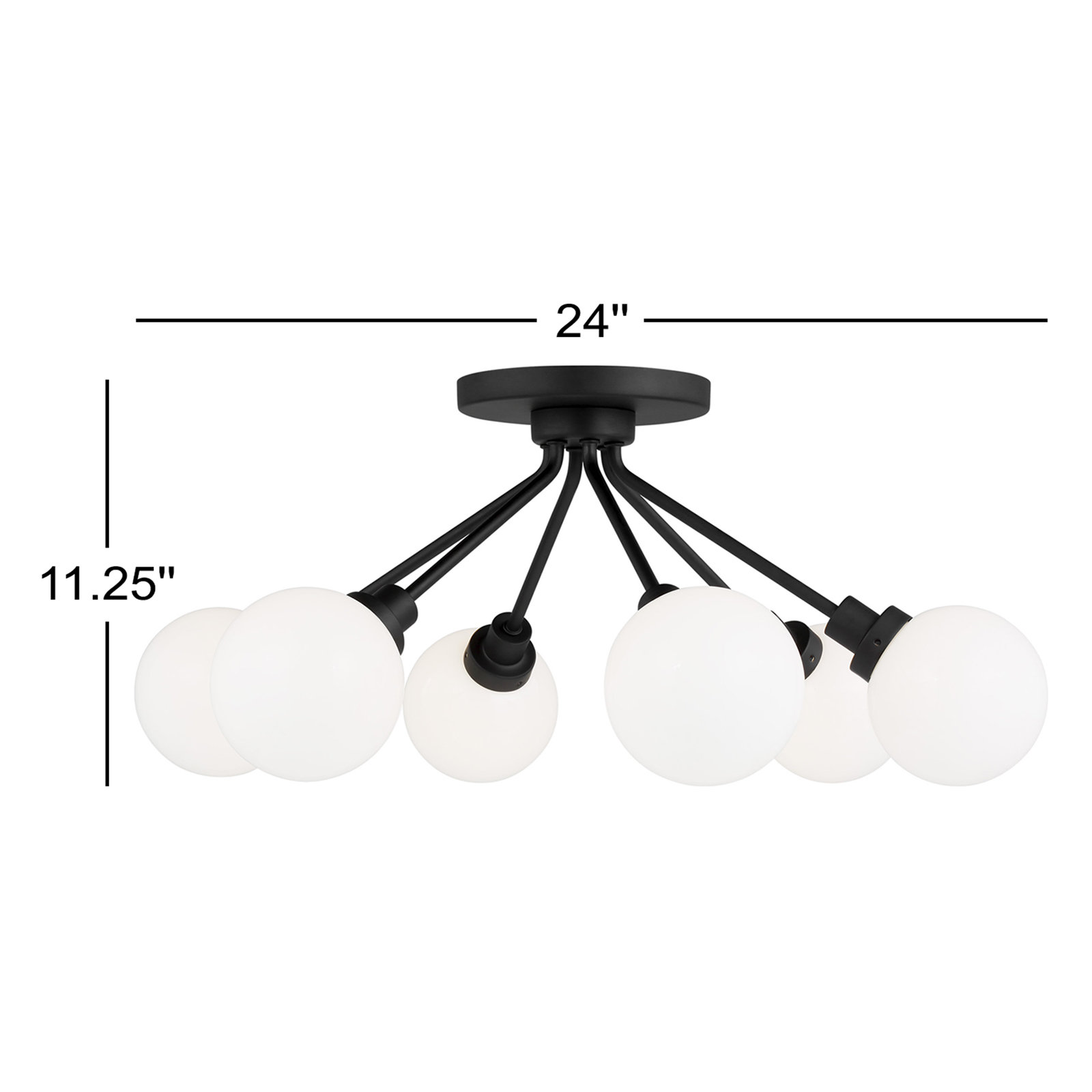 Andrea 6 Light Glass Semi Flush Mount