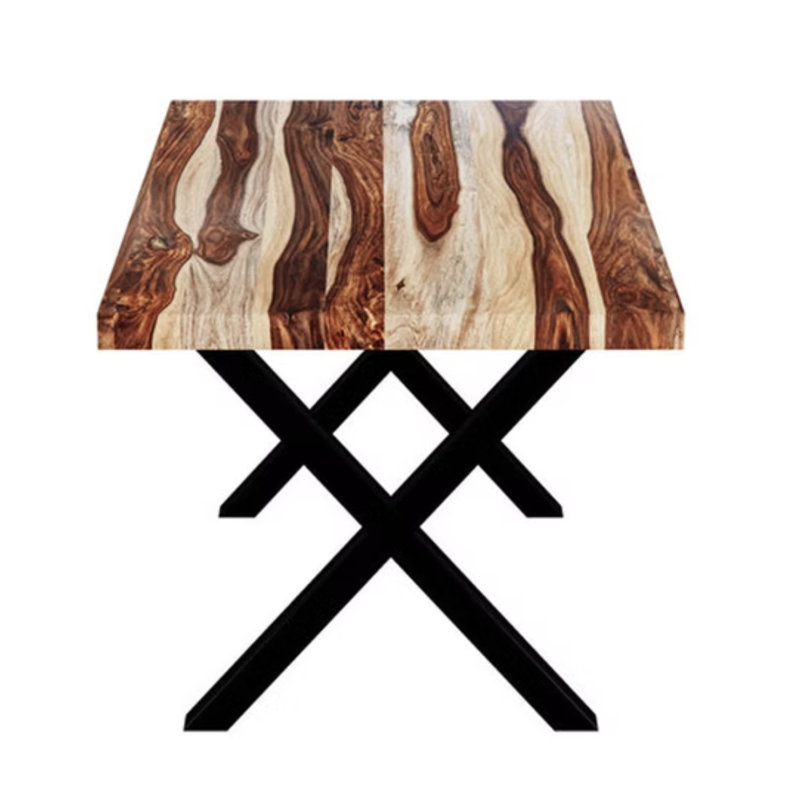 Ensemble de 2 pieds de table en métal noir