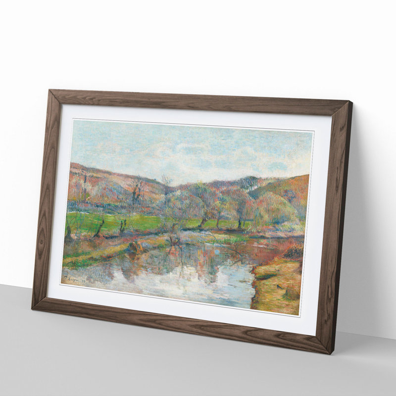 Brittany Landscape by Paul Gauguin - Picture Frame Painting, Walnut, 36cm H x 48cm W x 2cm D