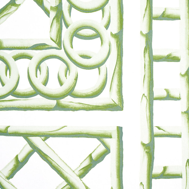 Schumacher x Marie-Anne Oudejans Bamboo Trellis Panel B, Green